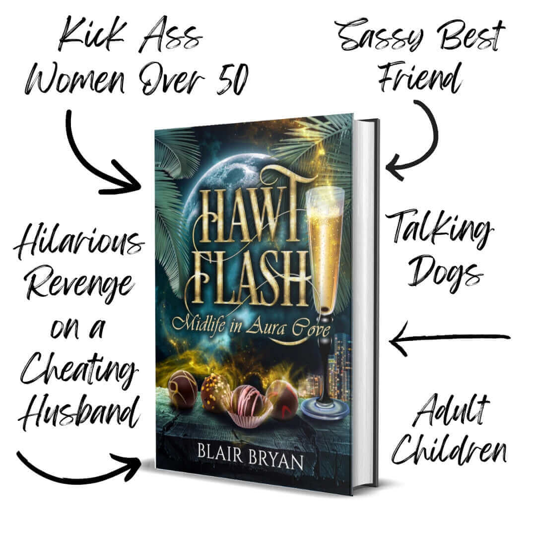 Hawt Flash audiobook cover featuring themes of women's fantasy and humor for the over 50 audience.
